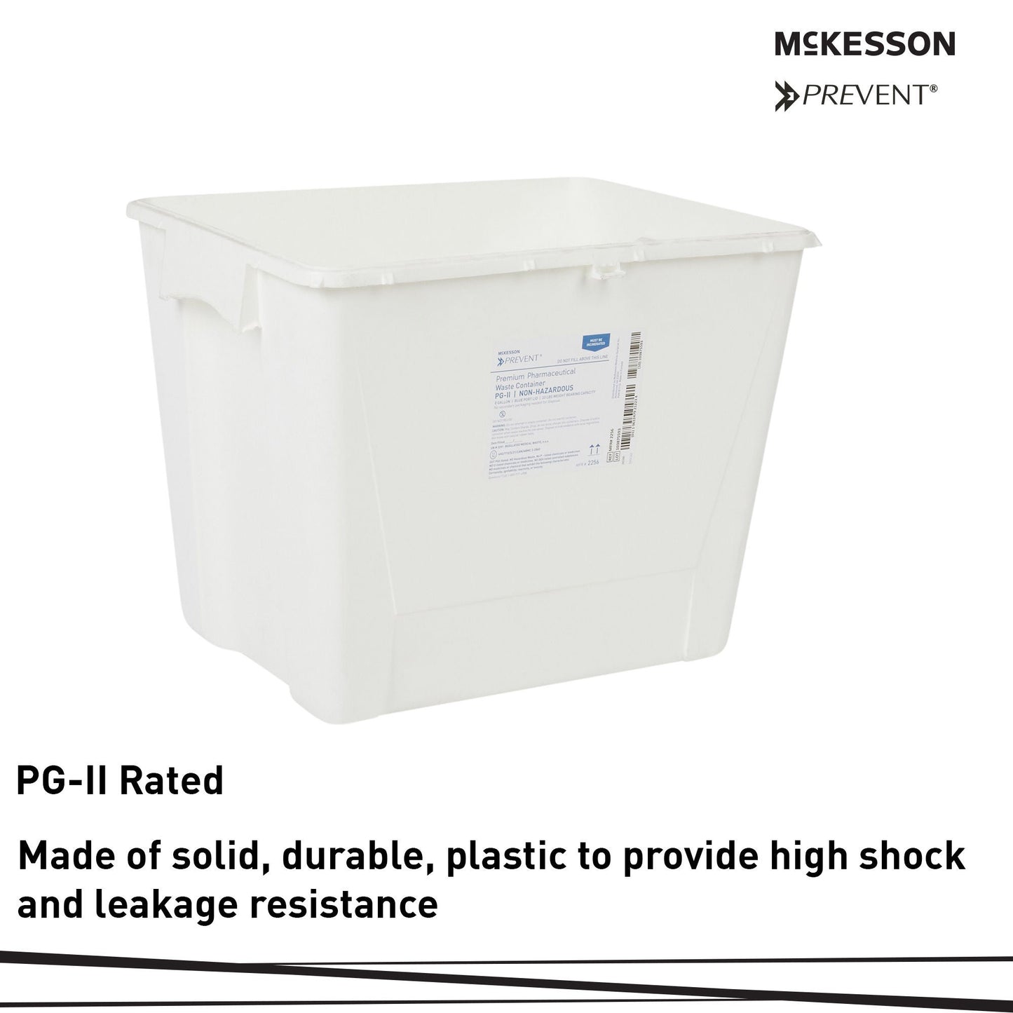 McKesson Prevent® Pharmaceutical Waste Container, 8 Gal., 13.5 x 17.3 x 13 inch