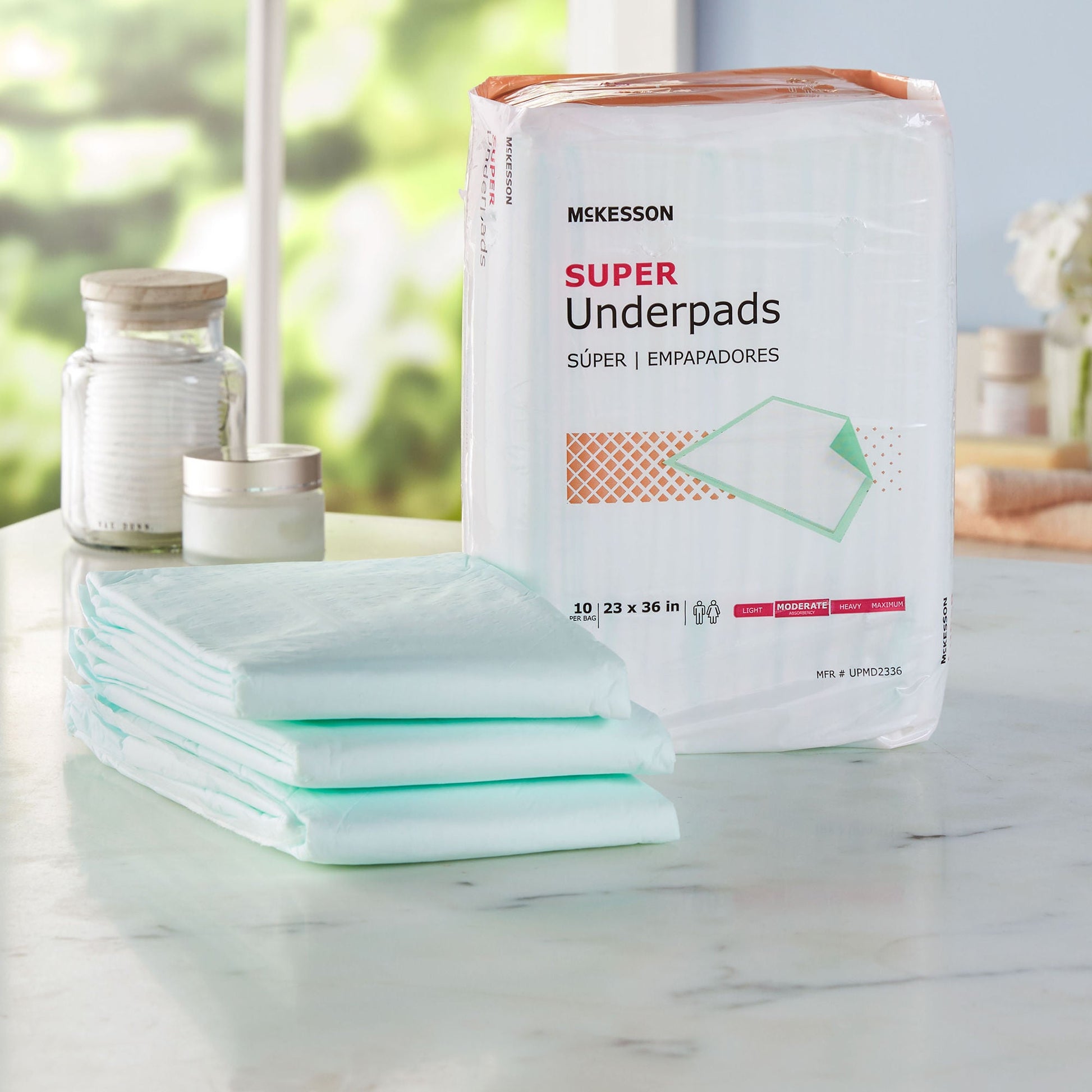 McKesson Super Moderate Absorbency Underpad, 23 x 36 Inch