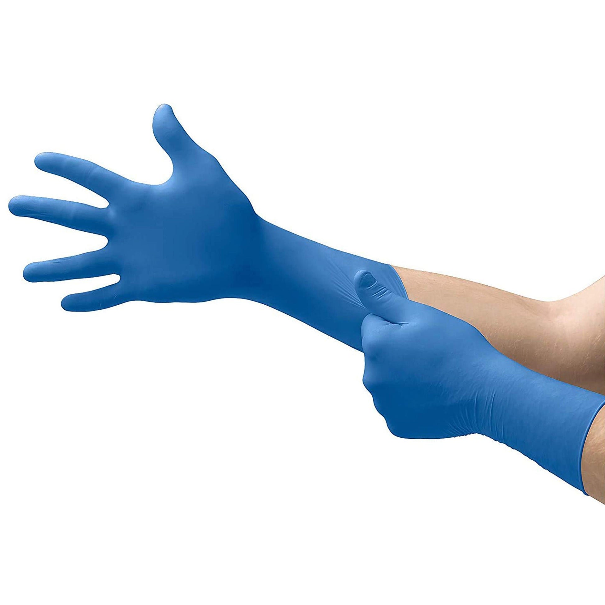 SafeGrip® Latex Extended Cuff Length Exam Glove, Medium, Blue