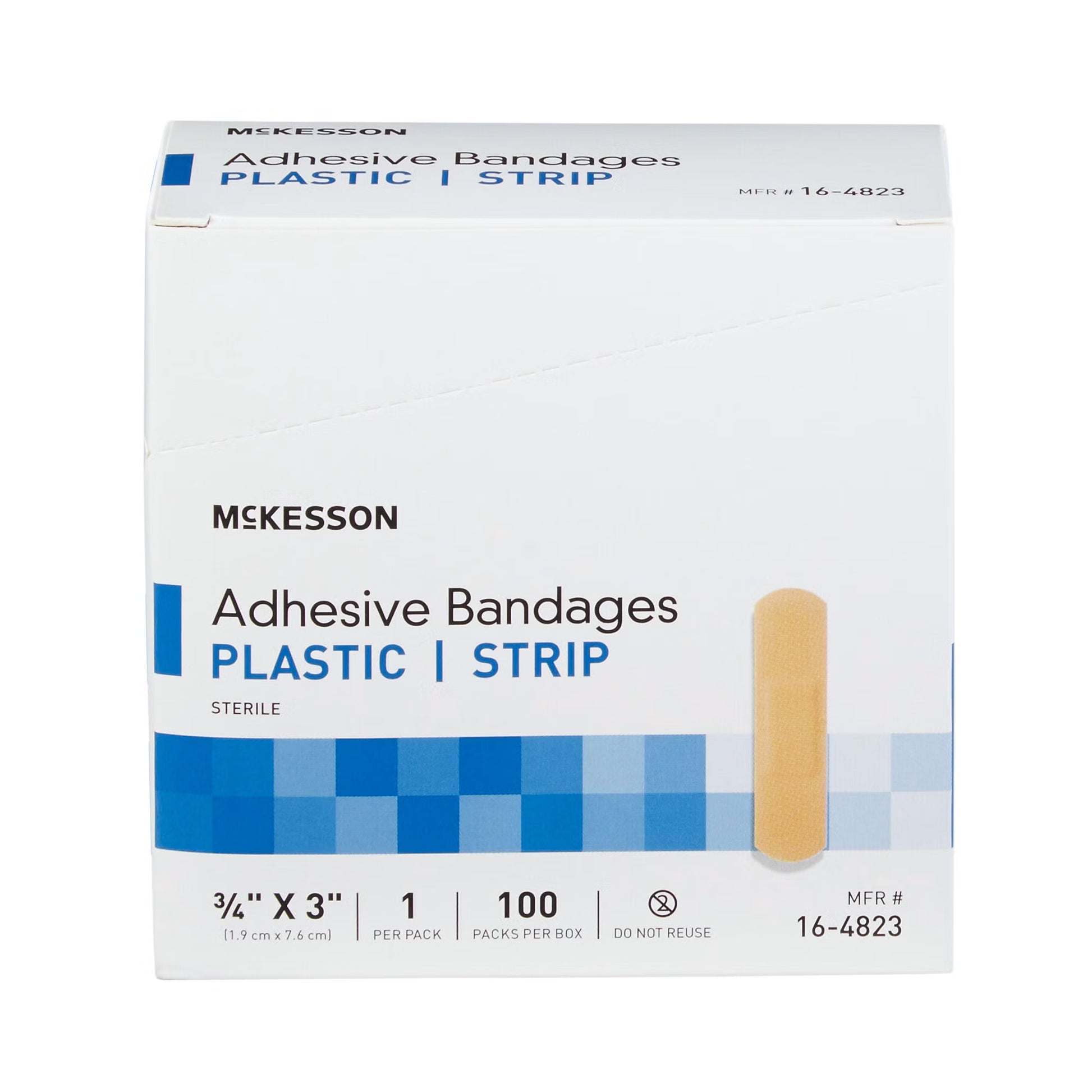 McKesson Adhesive Strip/Plastic Patch, 3/4 x 3 Inch