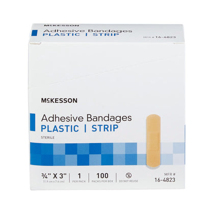 McKesson Adhesive Strip/Plastic Patch, 3/4 x 3 Inch