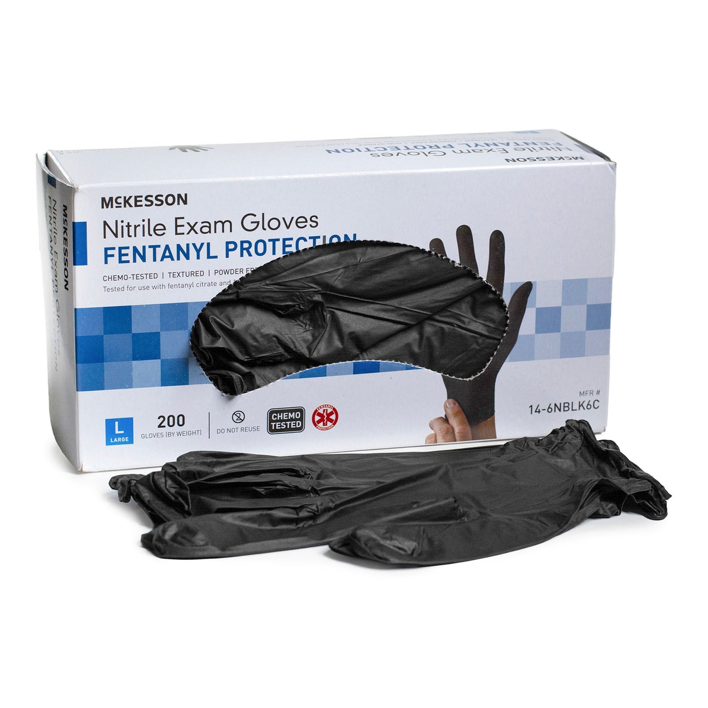 McKesson Confiderm® 6.8C Nitrile Exam Glove, Large, Blue