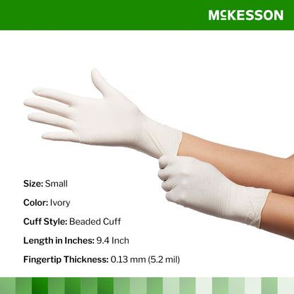 McKesson Confiderm® CL Latex Exam Glove, Small, Ivory
