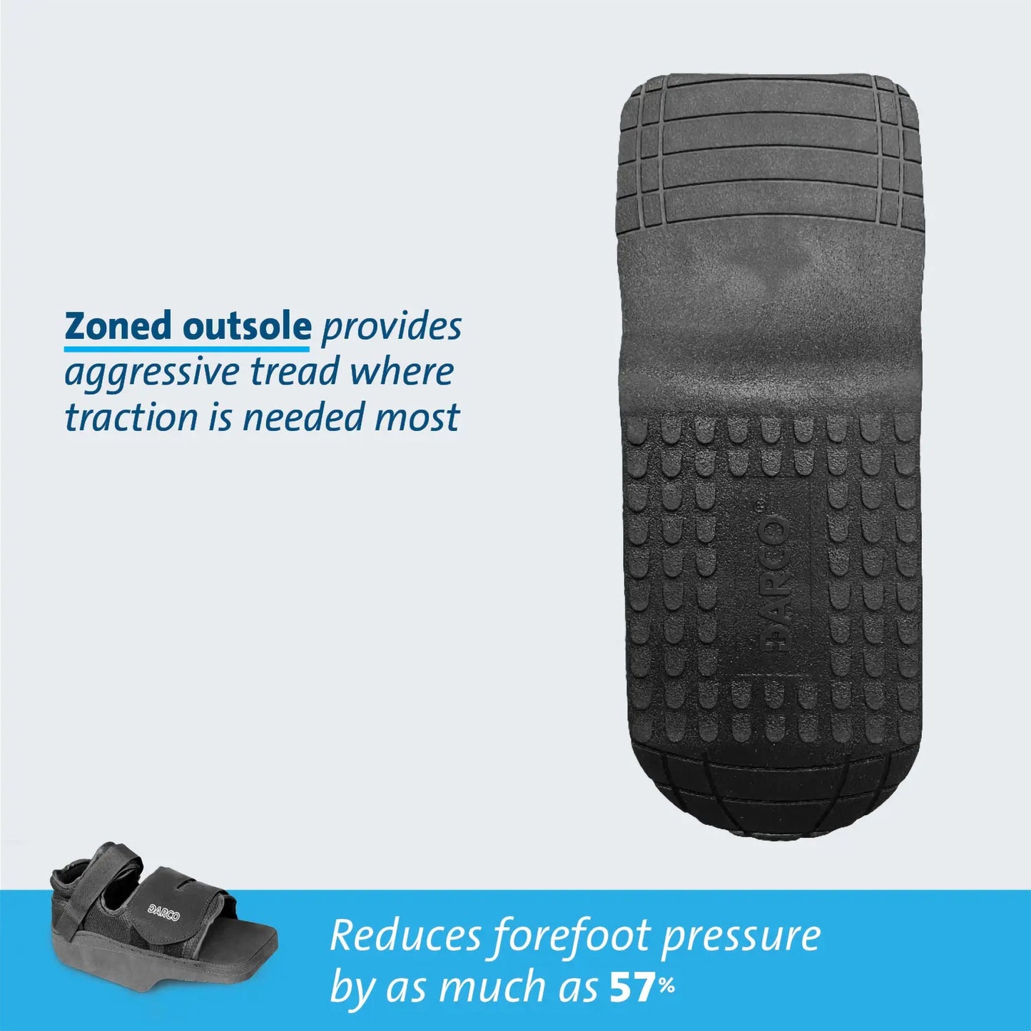 Darco® OrthoWedge™ Post-Op Shoe, Men's, Extra Large, Black