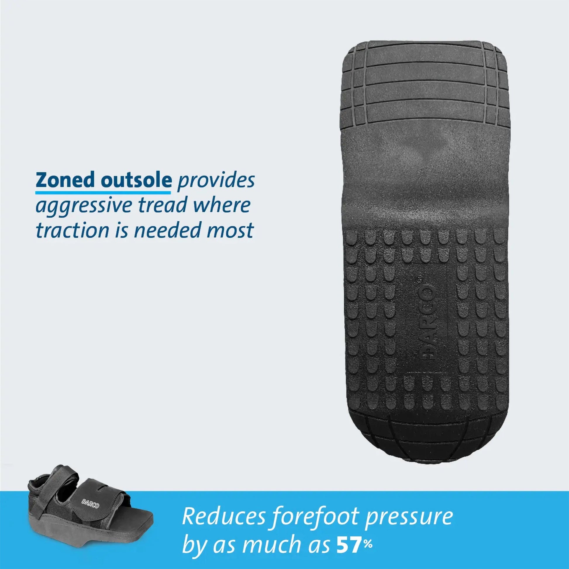 Darco® OrthoWedge™ Post-Op Shoe, Men's, Extra Large, Black