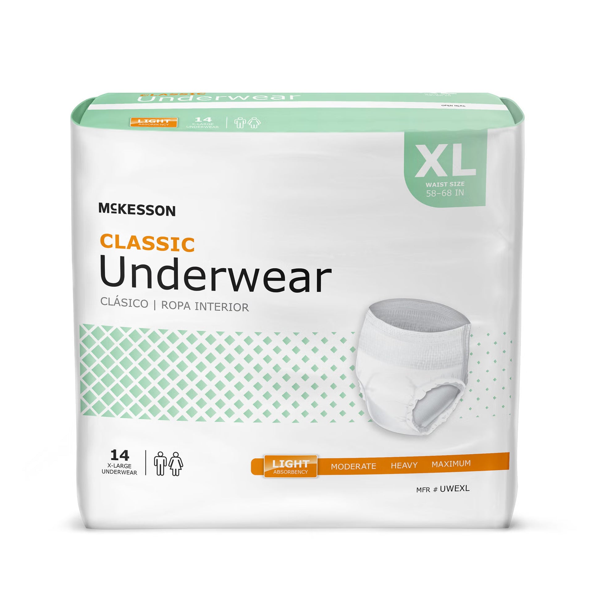 McKesson Classic Light Absorbency Incontinence Underwear, Extra Large