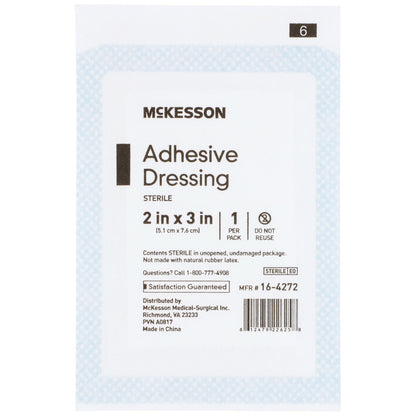 McKesson White Adhesive Dressing, 2 x 3 Inch