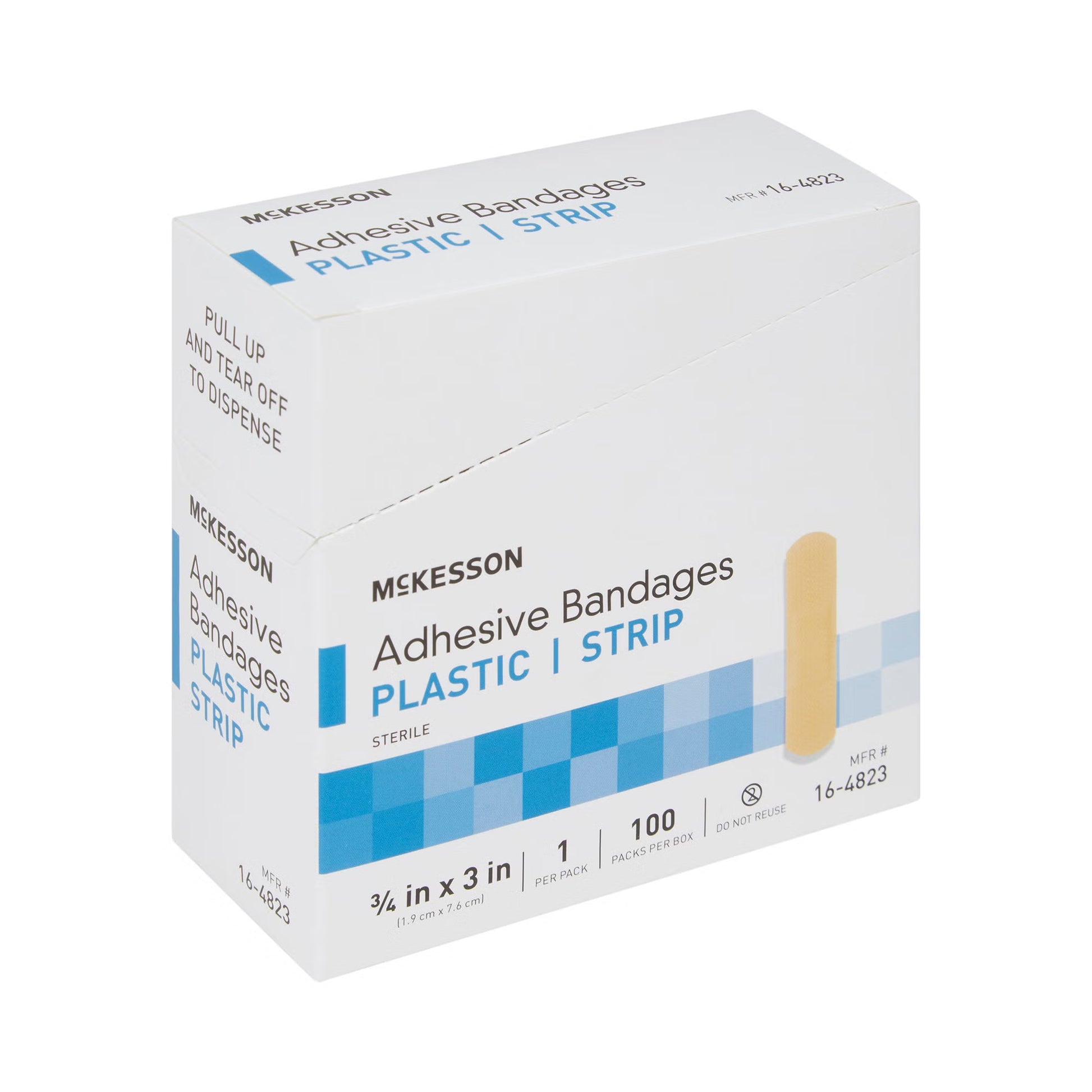 McKesson Adhesive Strip/Plastic Patch, 3/4 x 3 Inch