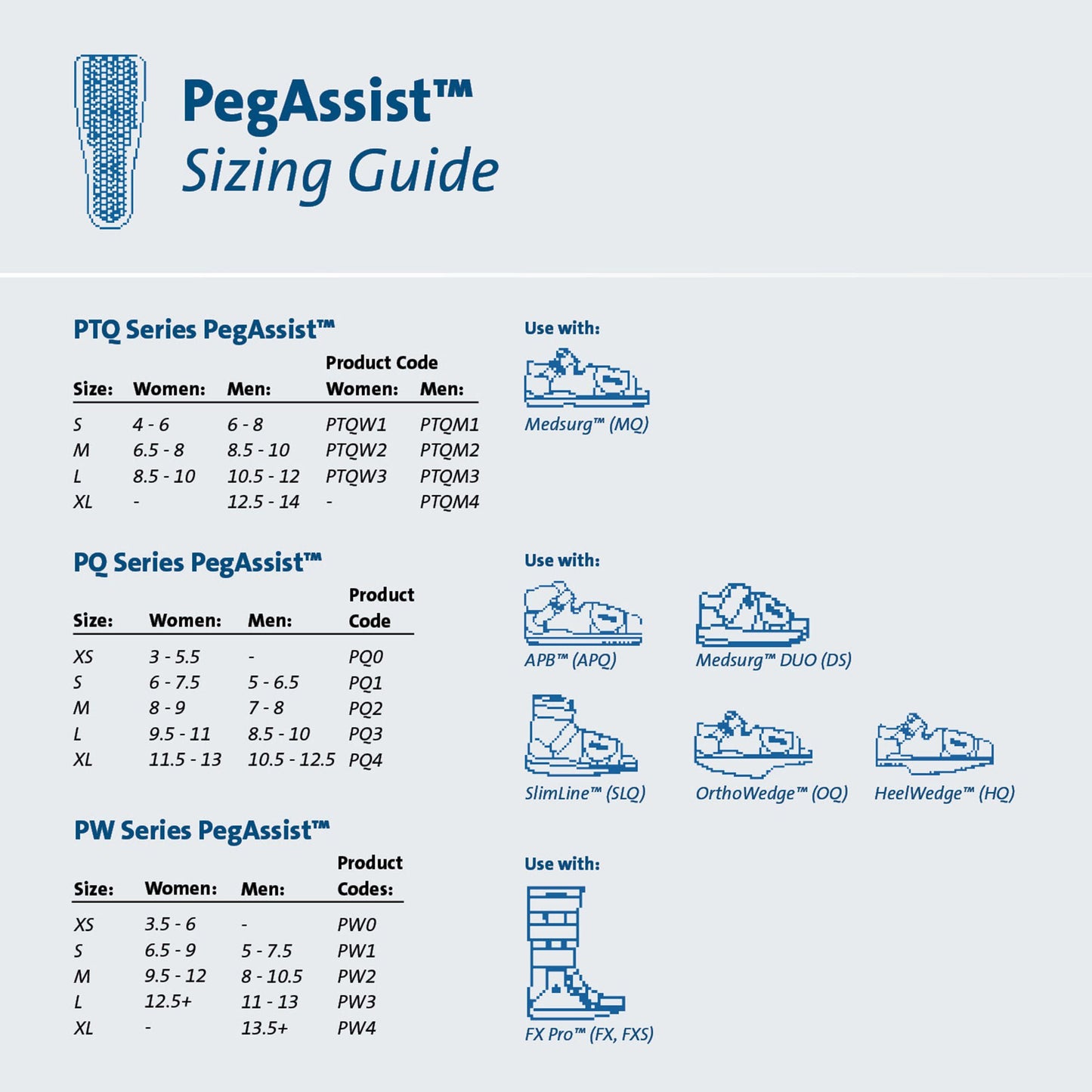 Peg-Assist™ Insole, Men's, Medium, Blue