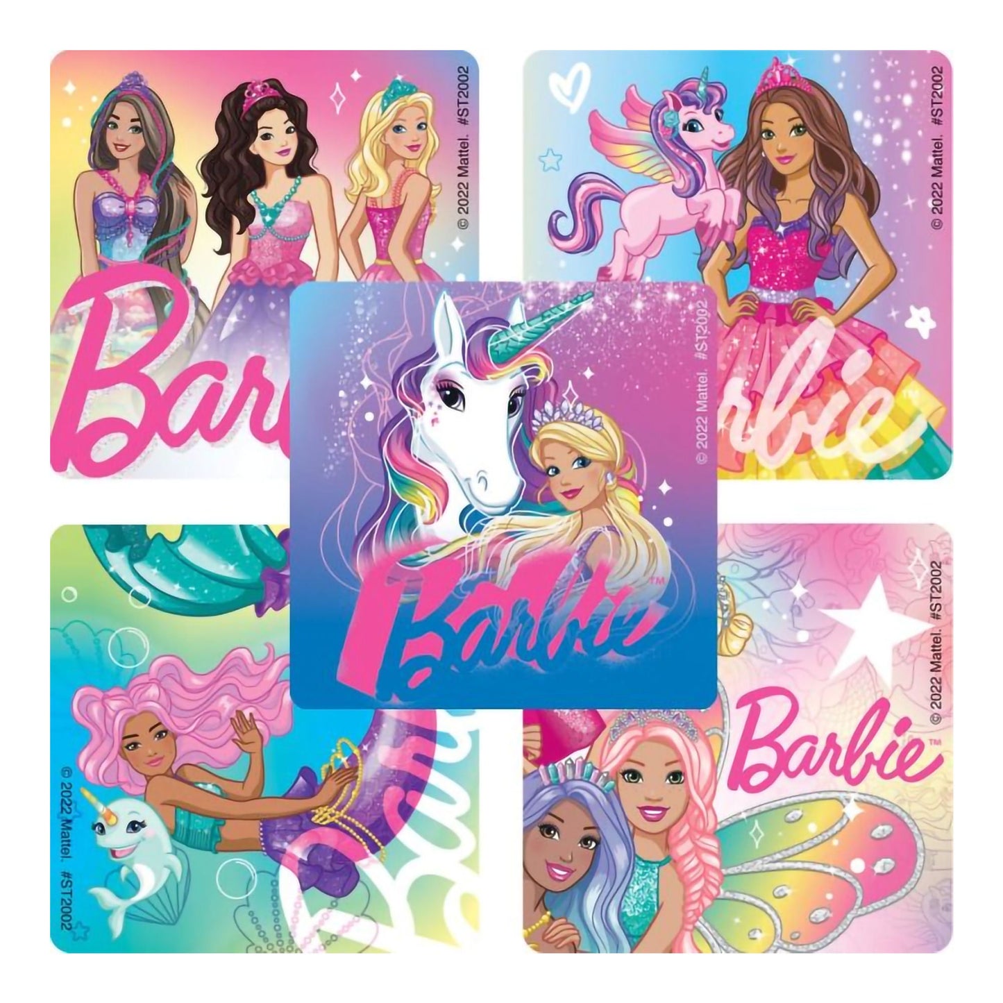 Sticker SmileMakers® 100 per Roll Barbie Fantasy 2-1/2 X 2-1/2 Inch