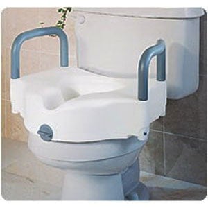Medline Elevated Toilet Seat with Handles 250 lbs